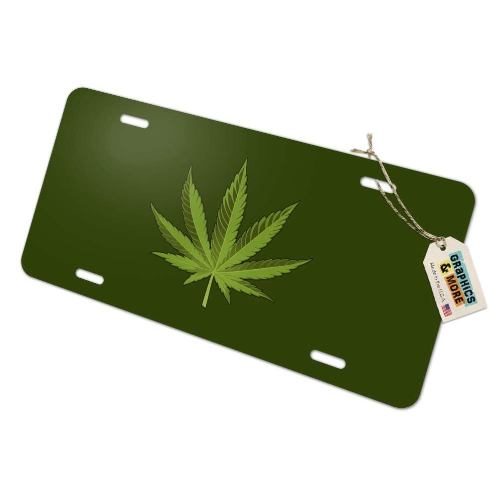 Graphics More Marijuana Leaf Design Cannabis Pot Novelty Metal Vanity Tag License Plate