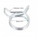 Uxcell Double Wire Spring Hose Clamp 18mm Inner Dia Fit 18 5-20mm Od Fuel Line Silicone Tube Clips Zinc Plated 20pcs