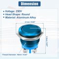Uxcell 16 Mm Momentary Push Button Switch Metal Round Start Spst 1no Ac 250v Blue