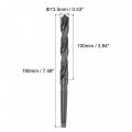 Uxcell 13 6mm Twist Drill Bit With Mt1 Morse Taper Shank 100mm Flute Length High-speed Steel Black Oxide