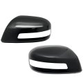 2 Pcs Driver And Passenger Side Rearview Mirror Covers Caps For Honda Civic 2013 Smooth Black With Turn Signal Hole