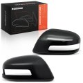2 Pcs Driver And Passenger Side Rearview Mirror Covers Caps For Honda Civic 2013 Smooth Black With Turn Signal Hole
