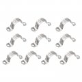 25mm Rigid Pipe Straps 2 Hole U-shaped 201 Stainless Steel Bracket Tube Clip For Water Silver Tone 12 Pcs 