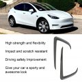 Front Fog Light Trim Cover Lamp Frame Blade Eyebrow Spoiler Front Bumper Wind Knife For Model Y 2020a 2022 Glossy Carbon Fiber