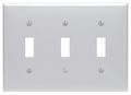 Leviton 80711-gy 3-gang Toggle Device Switch Wallplate Gray 