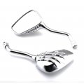 Chrome 8mm 10mm Motorcycle Skull Skeleton Rearview Side Mirrors Compatible With Honda Yamaha Kawasaki Suzuki Aprilia
