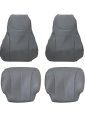 Secos Front Driver Passenger Side Bottom Top Replacement Leather Seat Cover Medium Flint Gray For International 4200 4300 4400 