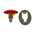 Rear Fender Marker Light For Ford F-250 F-350 Super Duty 2005-2010 Red Lens Orange Housing Incandescent Wedge Bulb Plastic 