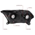 Auto Dynasty Black Housing Amber Corner Headlight Lamps Tool Kit Compatible With Dodge Durango 11-13