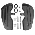 Qiilu Front Rider Floorboards Aluminum Motorcycle Floor Boards Foot Pegs Mount Bracket Fit For Indian Scout Sixty Bobber Black