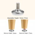 Furniture Levelers 12mm To 17mm Adjustable Height M8 X15mm Threaded 4pcs