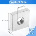 10pcs M6x14mmx4mm Square Nuts Carbon Steel Zinc Plated Coarse Thread Fasteners For Home Repairs And Professional Engineering