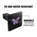 Purple Butterfly Watercolor Silhouette Tow Trailer Hitch Cover Plug Insert