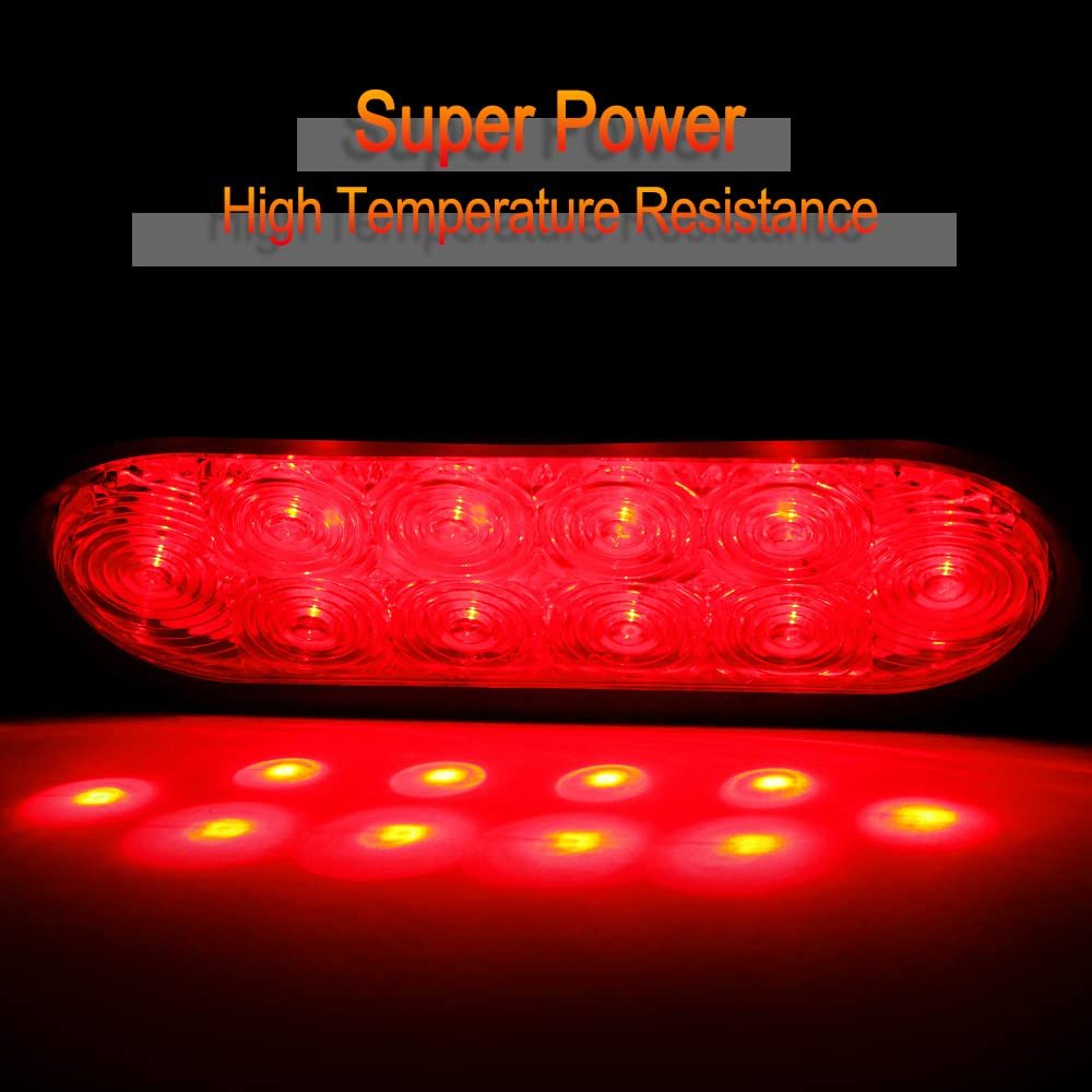10 Led Oval Trailer Tail Lights Waterproof Clear Side Marker Clearance For Truck Rv And Pickup Universal Surface Mount Assembly