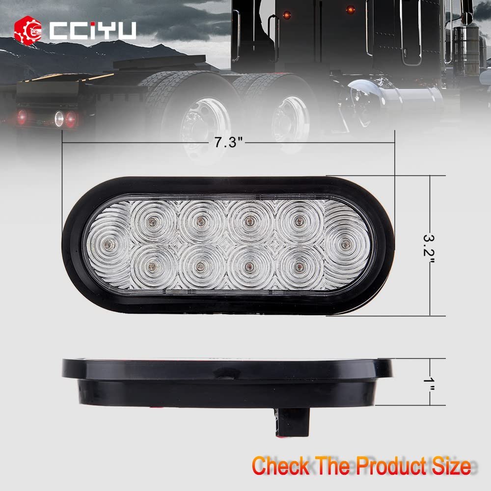 10 Led Oval Trailer Tail Lights Waterproof Clear Side Marker Clearance For Truck Rv And Pickup Universal Surface Mount Assembly