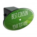 Personalized Custom 1 Line Best Cousin Leaves Oval Tow Trailer Hitch Cover Plug Insert