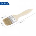 Uxcell 24pcs 2 Inch Paint Brush Natural Bristle Flat Edge With Wood Handle Wall Treatment Tool For Varnishes Glues