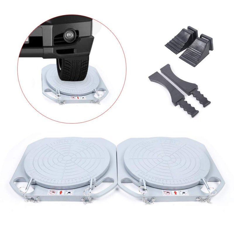 Tbvechi 5ton Wheel Alignment Turn Plates Car Truck Front End Tool 1 Pair Magnesium Alloy 360a Rotating Turntables