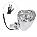 Munirater 12v Headlights Motorcycle Aluminum Visor Bullet Chrome Head Light Lamp Replacement For Bobber Chopper Dyna