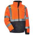 Ergodyne Unisex Adult High Visibility Reflective Winter Bomber Jacket Quilted Insulation Black Bottom Ansi Compliant Class 3