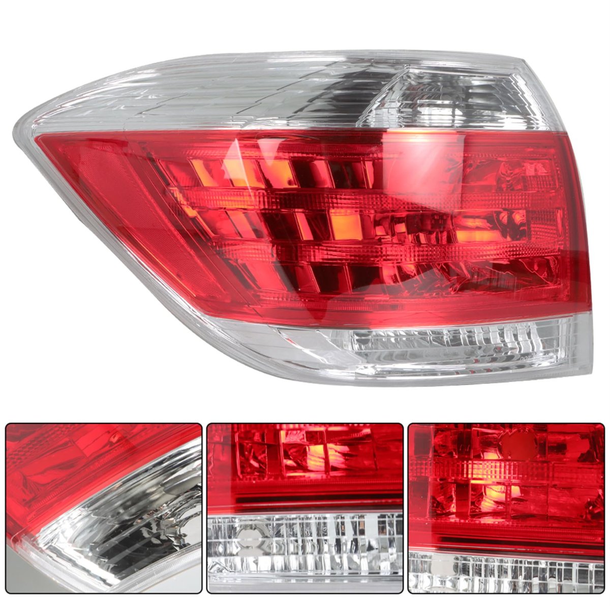 Driver Side Taillight Replacement For Highlander 2011 2012 2013 Red And Clear Rear Left Light Assembly Part Number 815600e070