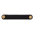 Vicenza Designs K1180 Carlotta Daisy Leather Pull 6-inch Black Polished Gold 