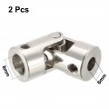 Uxcella 3pcs 6mm To 8mm Inner Dia Rotatable Universal Steering Shaft U Joint Coupler L35xd14