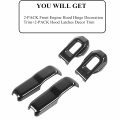 Yoctm 4-pack Engine Hood Hinge Trim Latch Lock Catch Brackets Cover For 2018-2023 Jeep Wrangler Jl Jlu Unlimited Sports Freedom