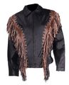 Womens Leather Jacket With Studs And Fringes Size 2xl Xx-large 