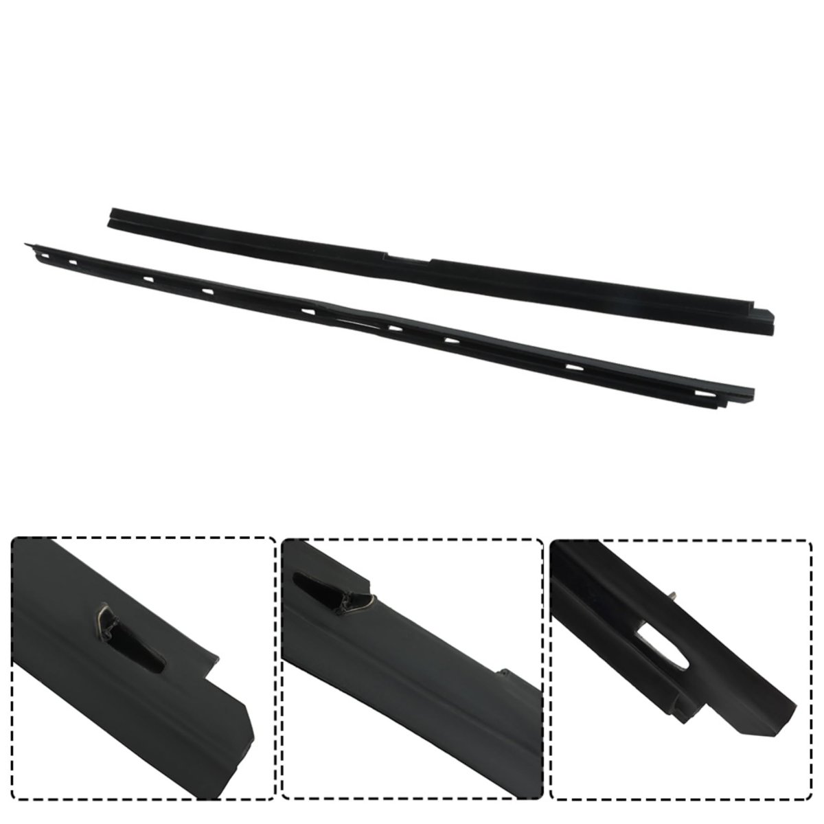 4pcs Window Sweep Weatherstrip Felt Seal Kit Replacement For Corvette 1990 1991 1992 1993 1994 1995 1996 Kg2075 Black Rubber