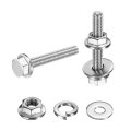 M4 X 25mm Phillips Flanged Hex Head Bolts 40pcs 304 Stainless Steel Flange Hexagon Screws With Nuts Flat Lock Washers Fully 