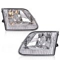 Headlight Pair For Ford F150 1997 2003 Heritage 2004 F250 1999 And Expedition 2002 Clear Lens Chrome Housing Halogen Lamps 