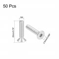 Uxcell M4x20mm Flat Head Machine Screws Inner Hex Screw 304 Stainless Steel Fasteners Bolts 50pcs