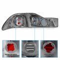 Amerilite 1998-2000 4 Door Replacement Brake Taillights Black Set For 98-00 Honda Accord Passenger And Driver Side