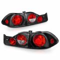 Amerilite 1998-2000 4 Door Replacement Brake Taillights Black Set For 98-00 Honda Accord Passenger And Driver Side