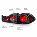 Amerilite 1998-2000 4 Door Replacement Brake Taillights Black Set For 98-00 Honda Accord Passenger And Driver Side