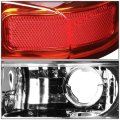 Auto Dynasty Compatible With Yukon Denali Suburban Tahoe Gmt800 Pair Of 3d Led Tail Brake Lights Chrome Housing Red Lens