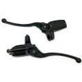 Left Right Pair Universal Motorcycle Handlebars Hydraulic Brake Clutch Levers Master Cylinder Black 7 8 22mm