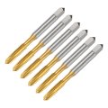 6pcs 1 4-20 Unc B2 Spiral Point Thread Tap Screw Threading Tapping Tool Titanium Coated 6542 High Speed Steel Machine Taps Bit