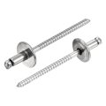 100pcs 1 8 X1 4 304 Stainless Steel Large Flange Round Head Rivets Cap Open End Blind For Construction Automotive Manufacturing 