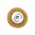 Wenfo 5a Crimped Steel Bench Brass Wire Wheel Brass Polishing Flat Shaped Cleaning Rotating Tool For Removal Of Rust Corrosion 