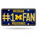 Rico Industries Ncaa Michigan Wolverines 1 Fan Metal License Plate Tag 