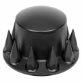 United Pacific 10342 Axle Hub Cover Matte Black Dome Rear With 33mm Spike Thread-on Nut 