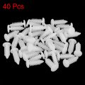 X Autohaux 40pcs 6mm Hole Dia Plastic Bolt Rivets Fastener Fender Bumper Retainer Clips White For Car