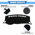 Vekauto Car Dashboard Cover Compatible For Nissan Sentra 2012-2019 Protective Polyester Black Center Console Interior Trim Dash