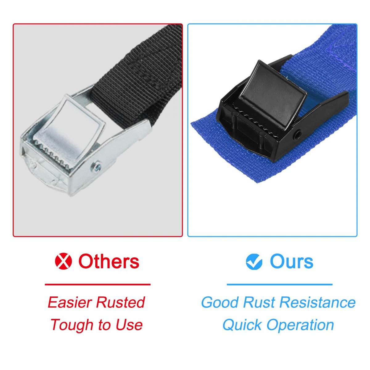Tie Down Straps 4pcs Adjustable Buckle Lashing 16 4 X 1 Cinch Strap For Luggage Packing Cargo Trucks Dark Blue