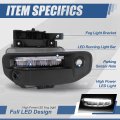 Auto Dynasty Full Led Light Bar Front Bumper Driving Fog Lamps With Switch And Bezels Compatible Ram 1500 19-24 Driver