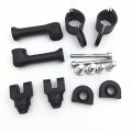 Black Long Angled Adjustable Highway Peg Mounting Kit For Bike With 1 Inch 25mm Front Engine Guard Frame Tube V-star Roadstar 