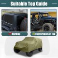Suv Car Cover Fit For Jeep Wrangler Jk Jl 2 Door 2007-2021 Outdoor Waterproof Sun Rain Dust Wind Snow Protection 210d Oxford
