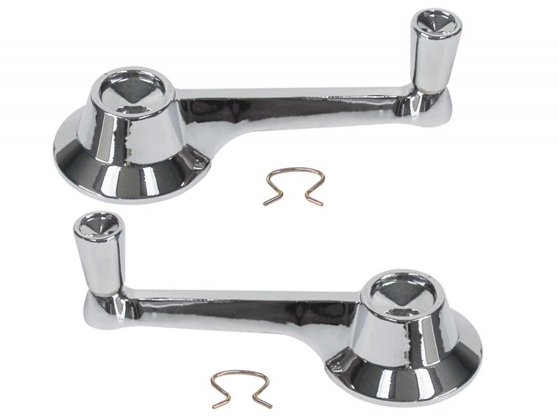 Auto Krafters Chrome Window Regulator Handles 1963-64 Galaxie Country Sedan 500 Left Right Pair Ebc3az-6223342pr